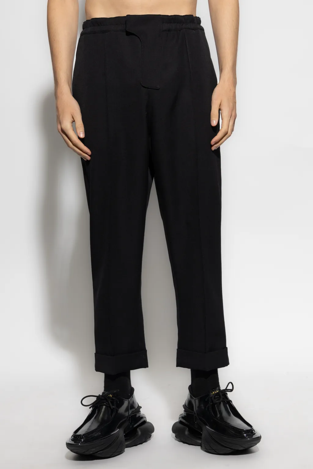 Straight-Leg Cropped Trousers
