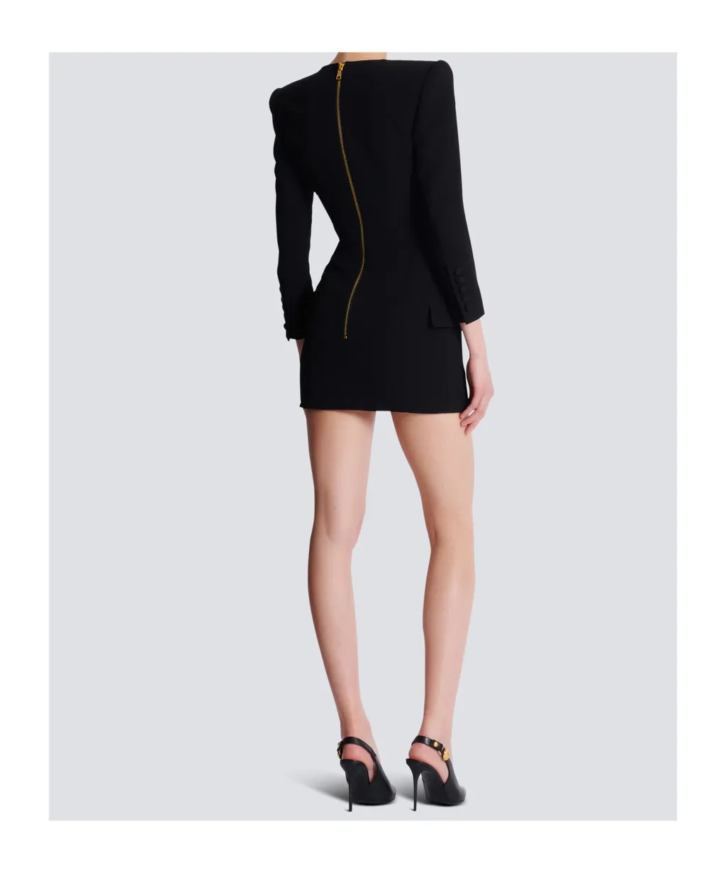 Two-Tone Crepe Short Dress