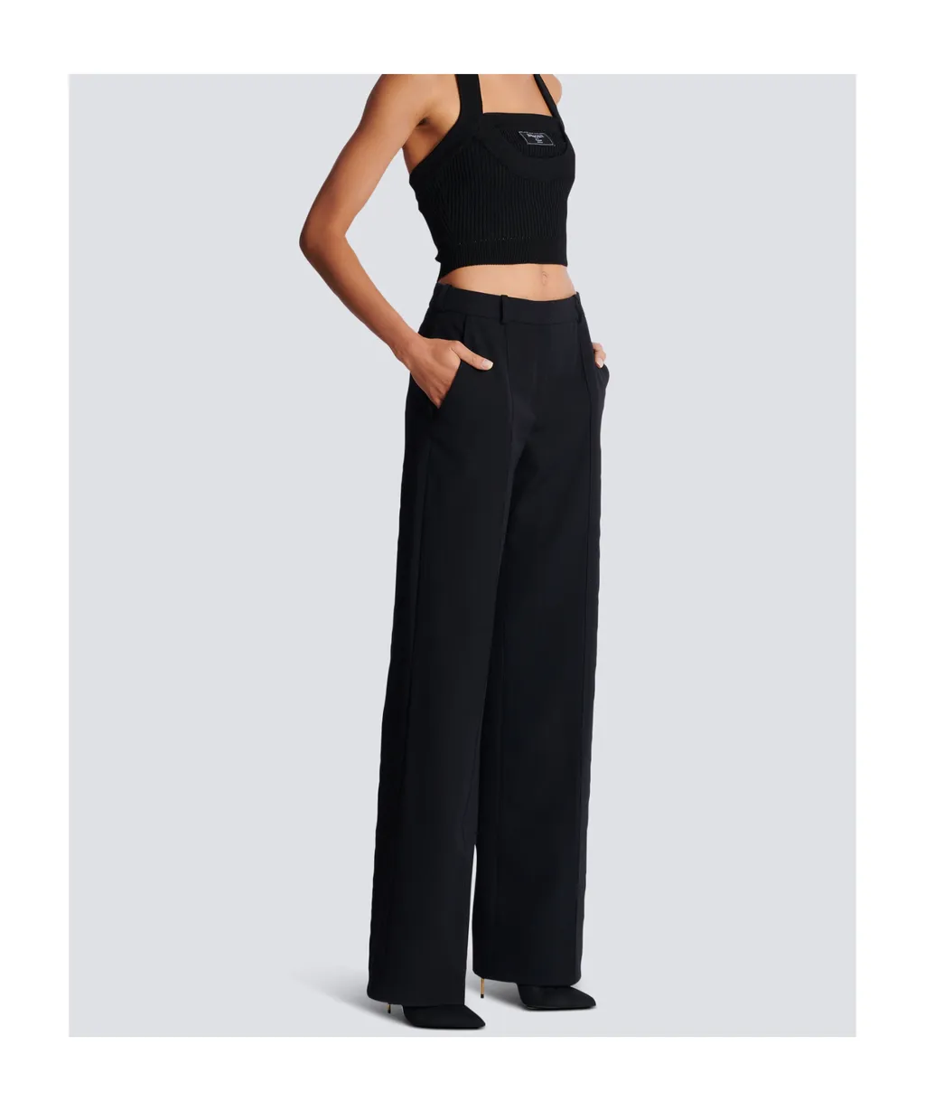 Creased Straight-Leg Trousers