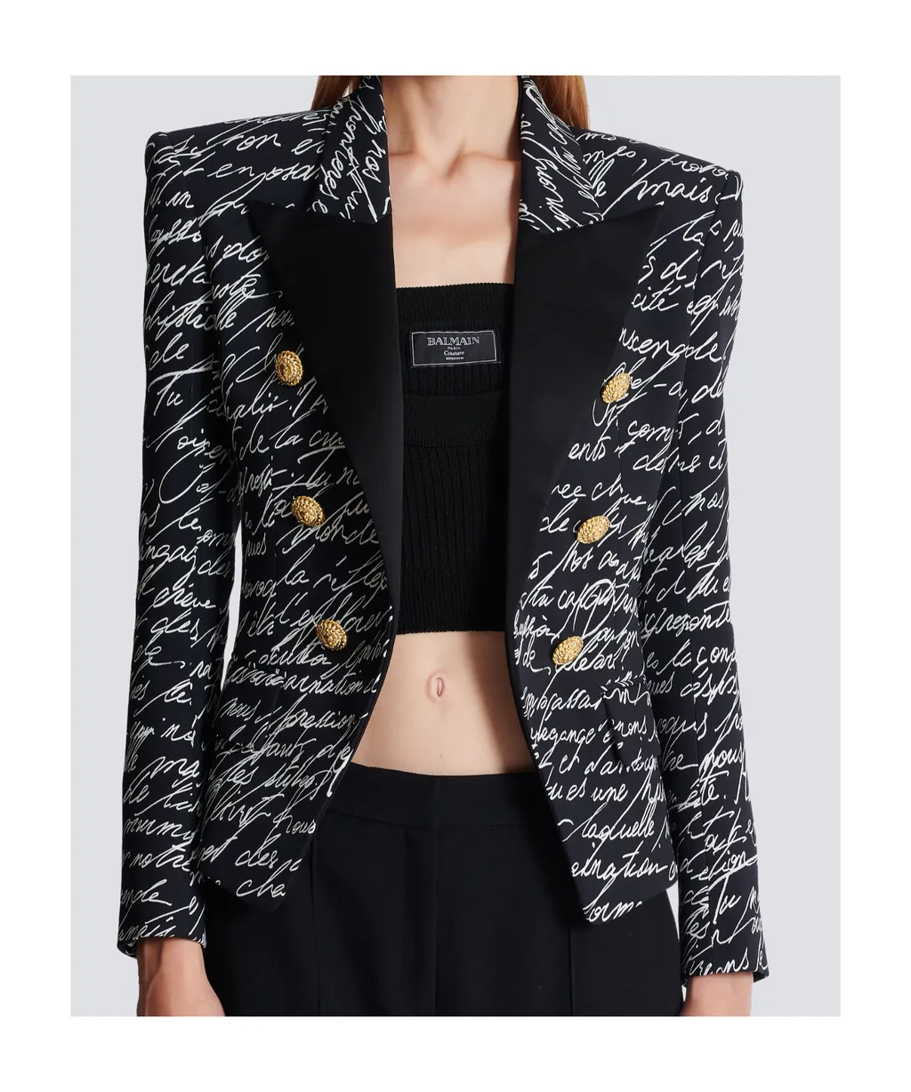 Monogram Button Detailed Blazer