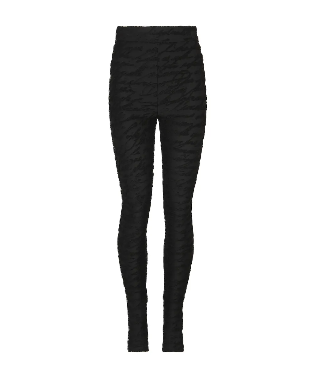 Love Letter Motif Jacquard Knit Leggings