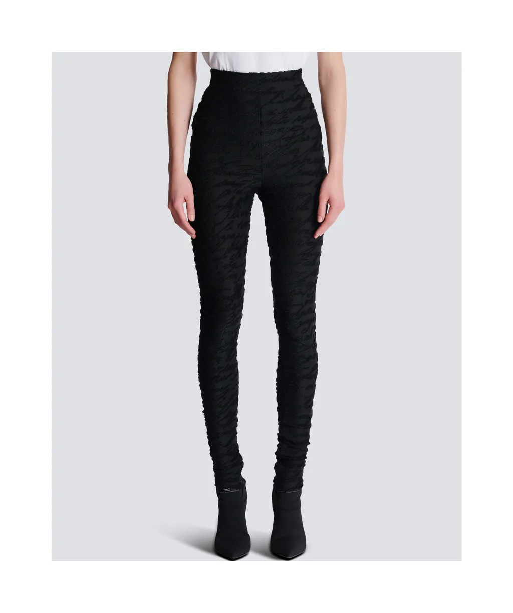 Love Letter Motif Jacquard Knit Leggings