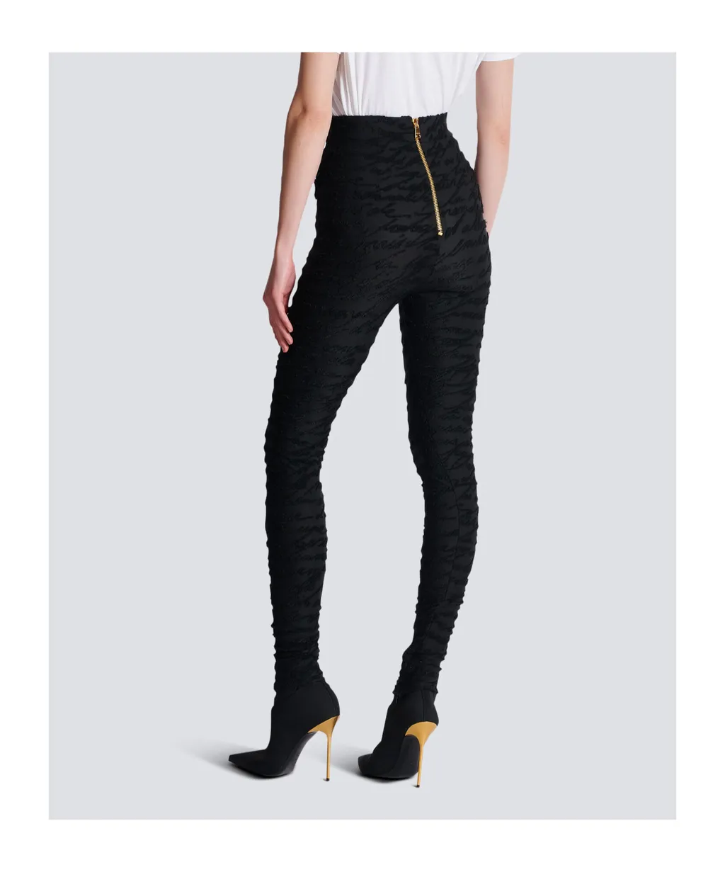Love Letter Motif Jacquard Knit Leggings
