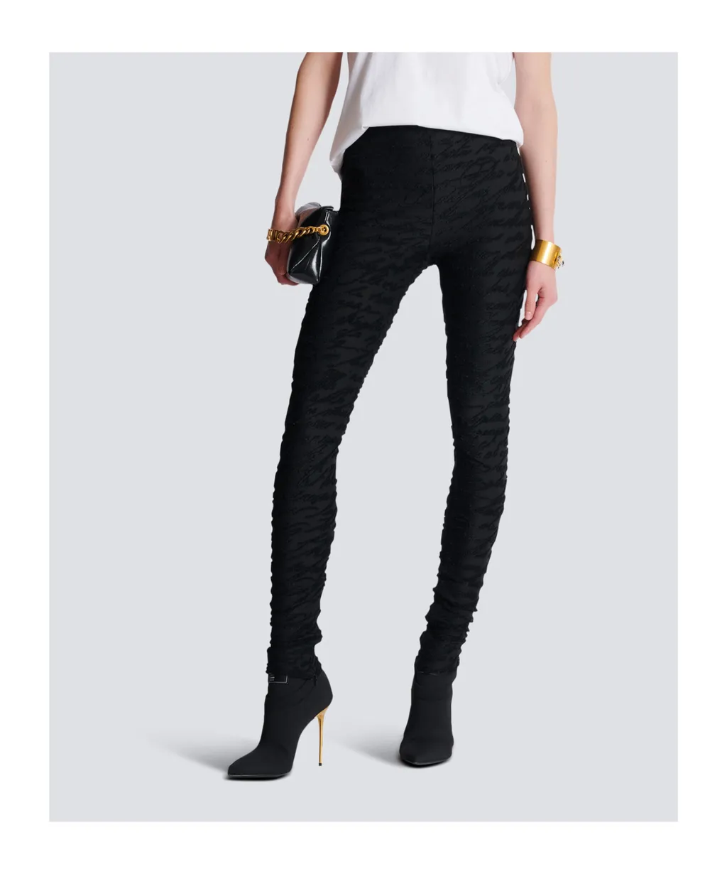 Love Letter Motif Jacquard Knit Leggings