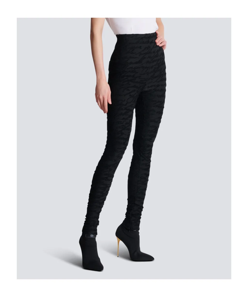 Love Letter Motif Jacquard Knit Leggings
