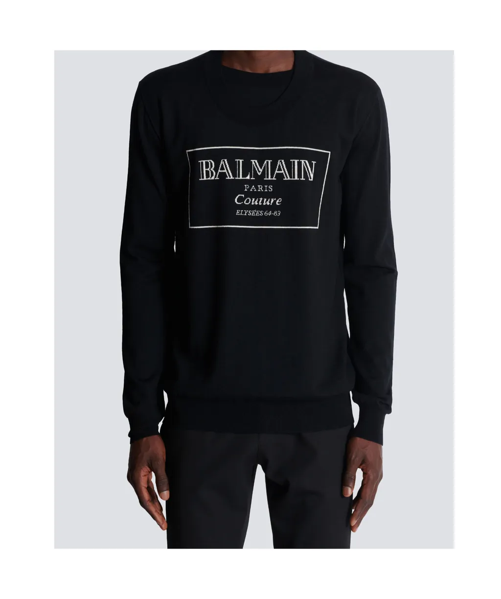 Logo Intarsia Crewneck Knit Sweater
