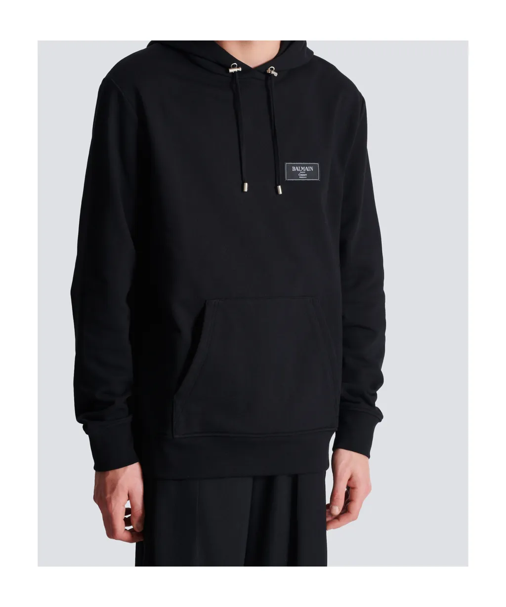 Logo Patch Drawstring Hoodie