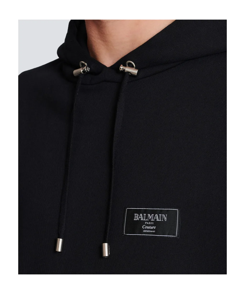 Logo Patch Drawstring Hoodie