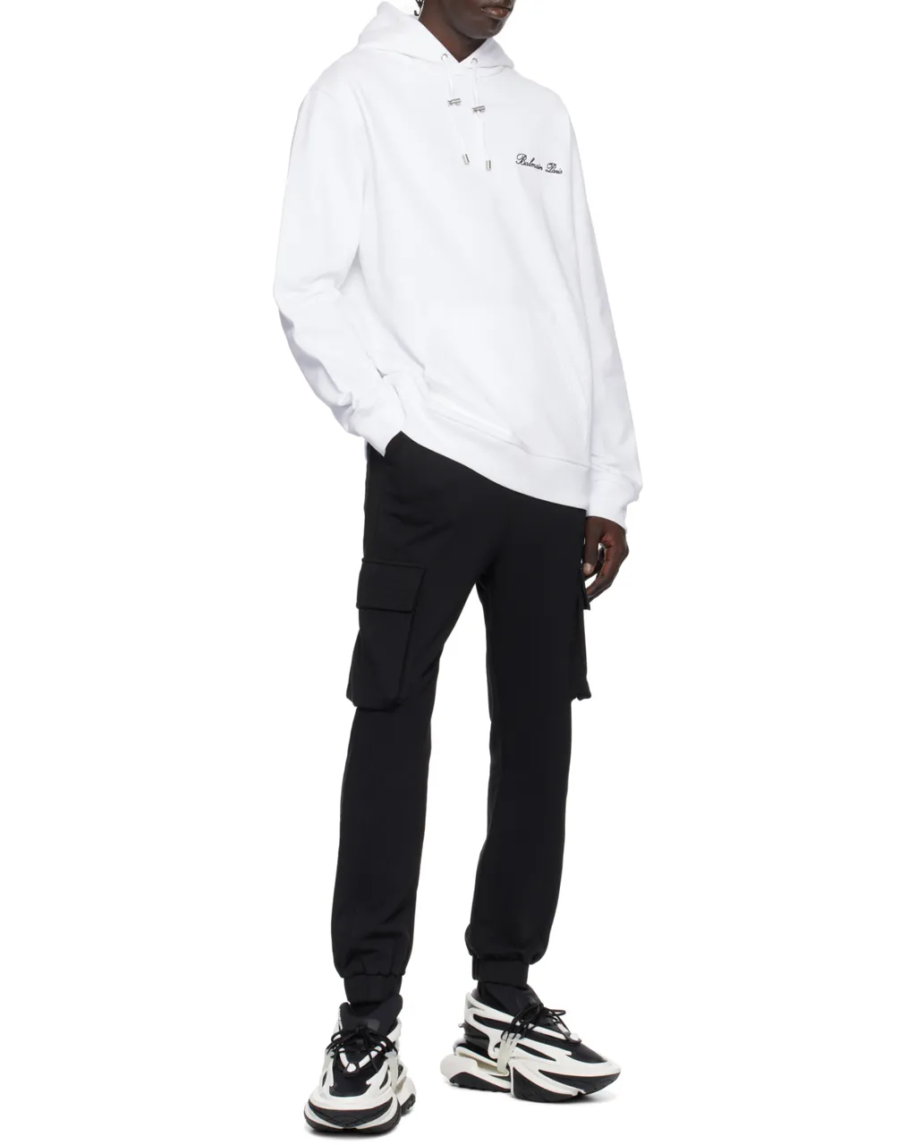 Logo Embroidered Drawstring Hoodie