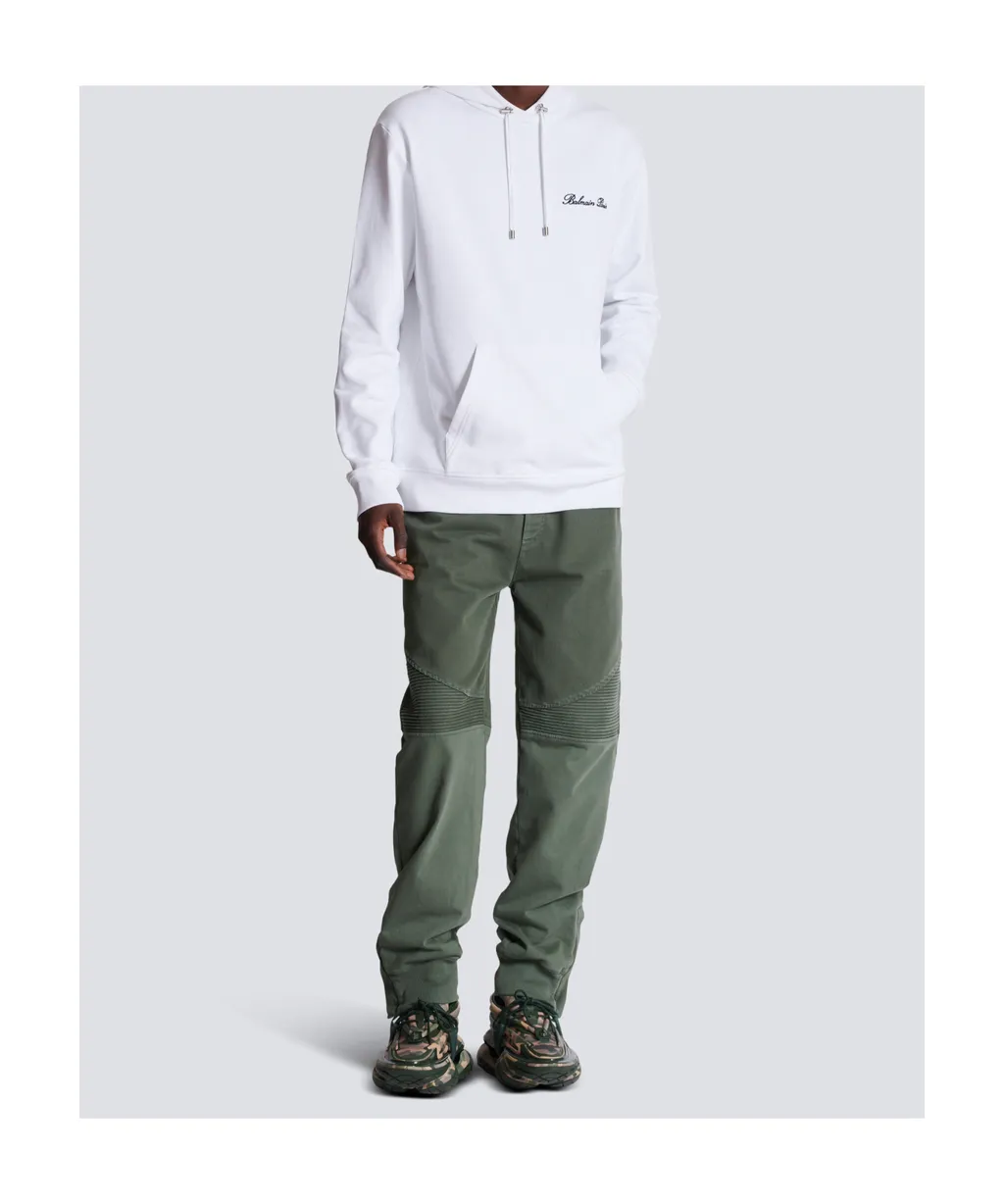 Logo Embroidered Drawstring Hoodie