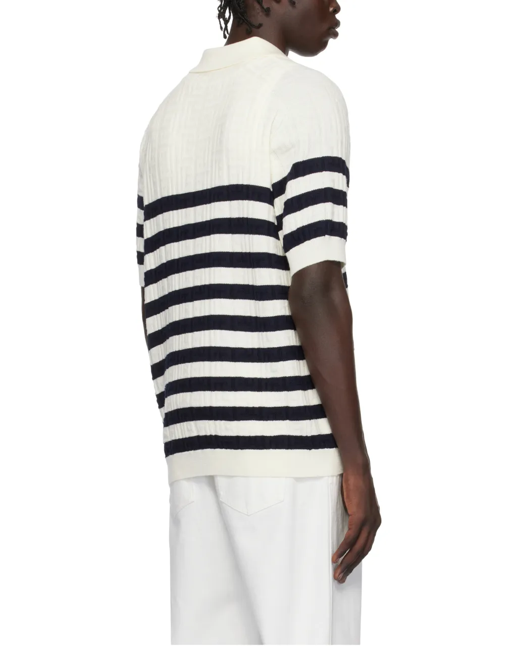 Striped Knit Polo Shirt