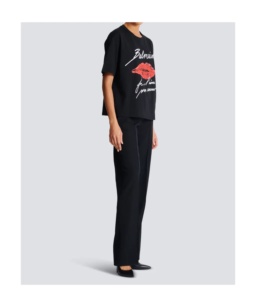 Short-Sleeved T-Shirt With Kiss Print