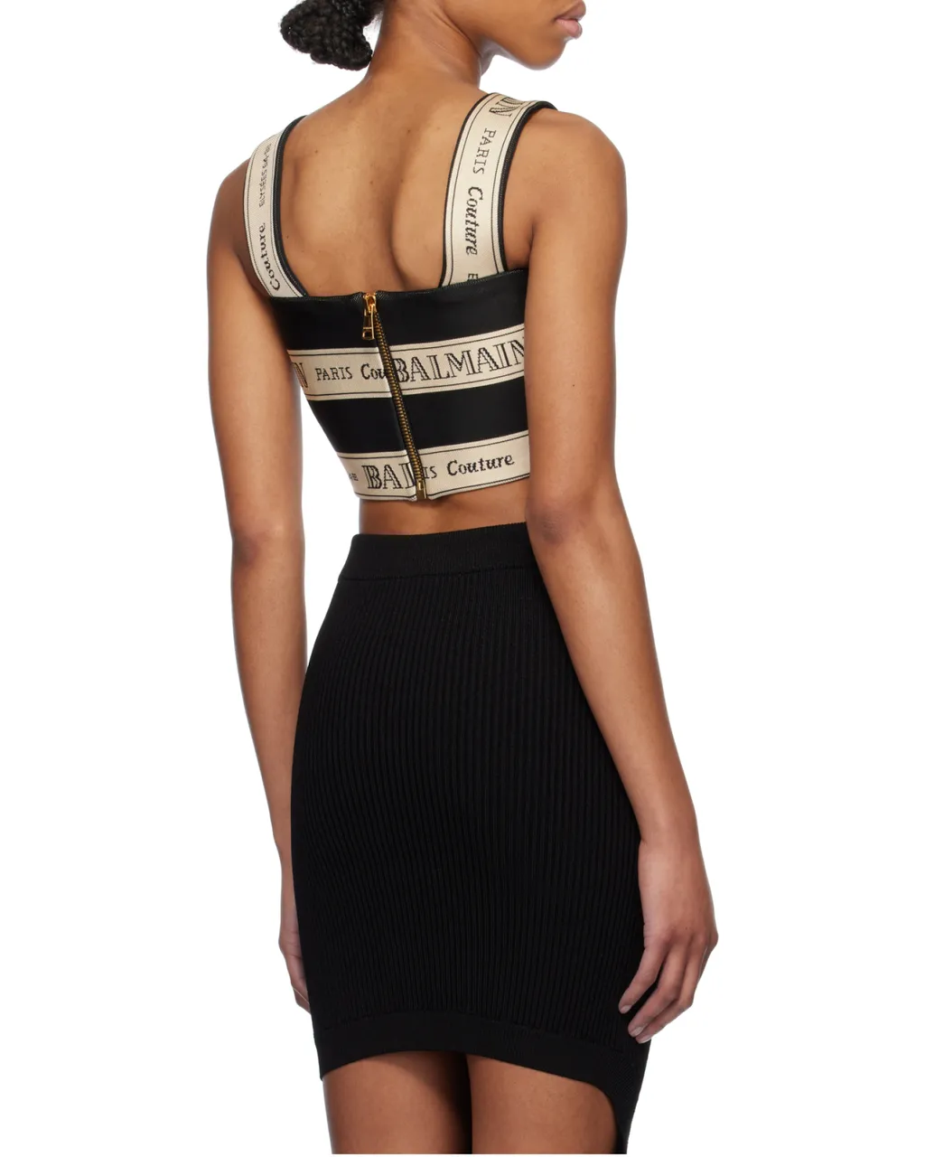 Logo Ribbon Jacquard Crop Top