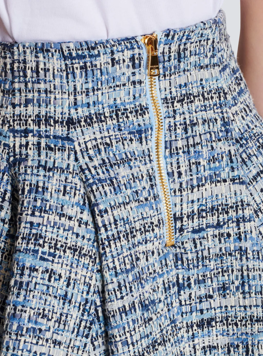 Button Detailed Tweed Skirt