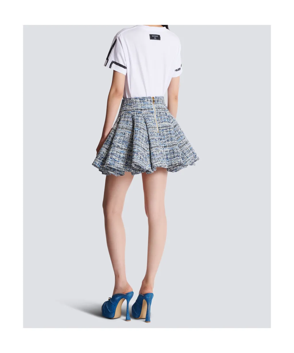 Button Detailed Tweed Skirt