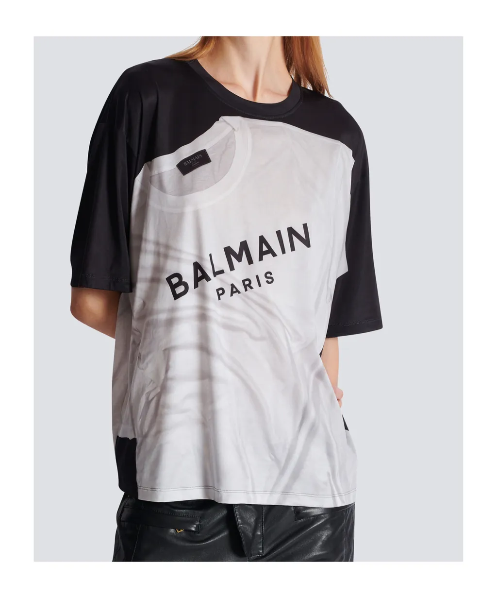 Loose T-Shirt With Optical Illusion Print