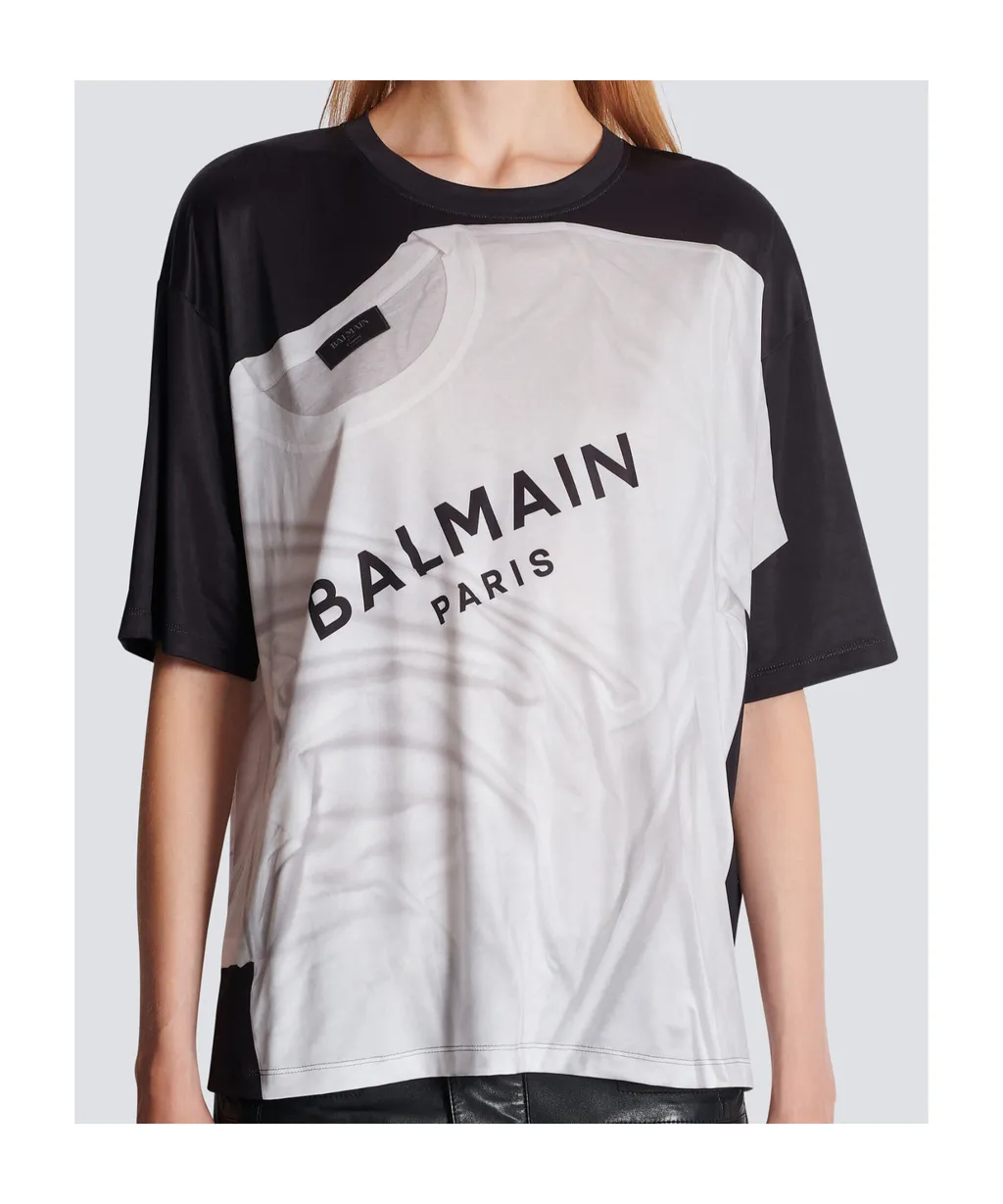Loose T-Shirt With Optical Illusion Print