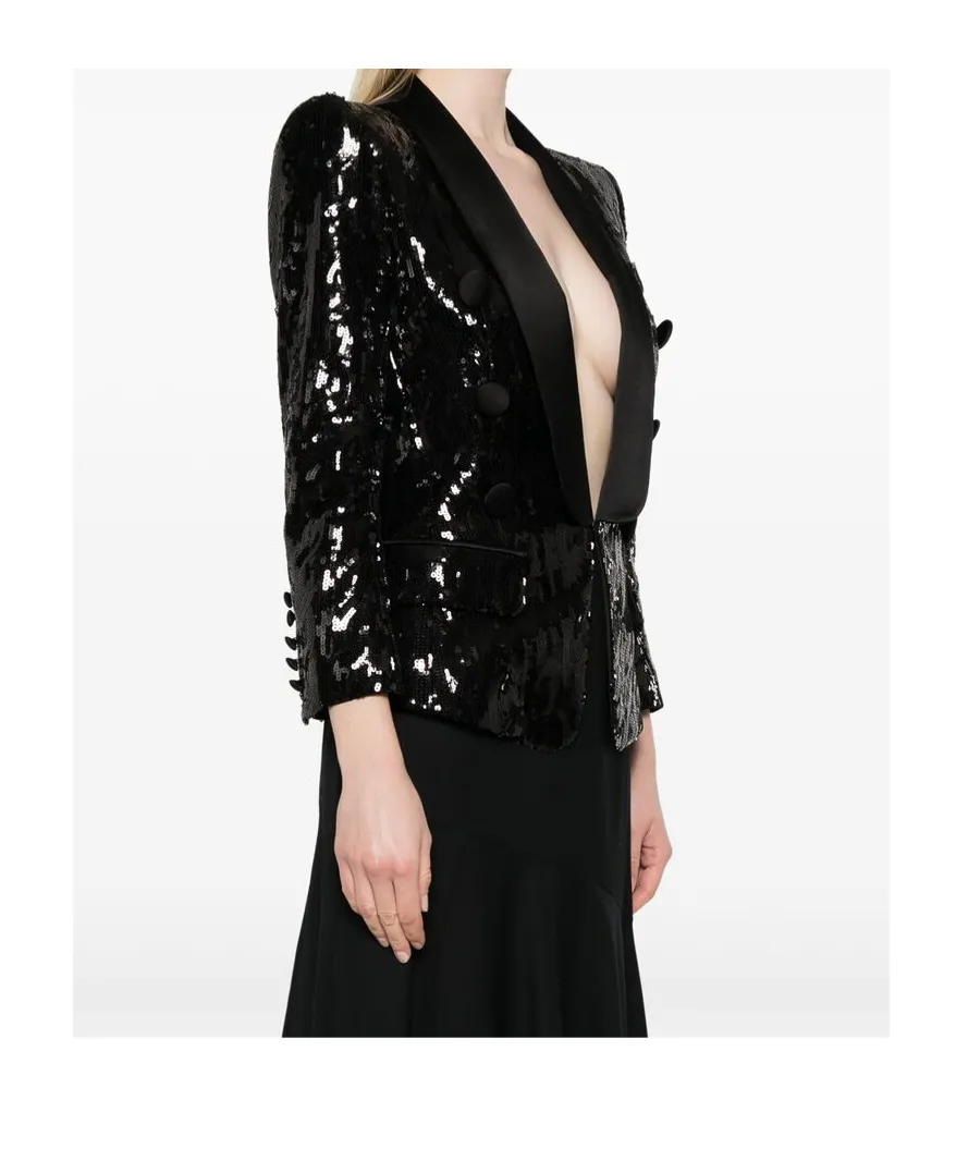 Sequinned Collared Blazer