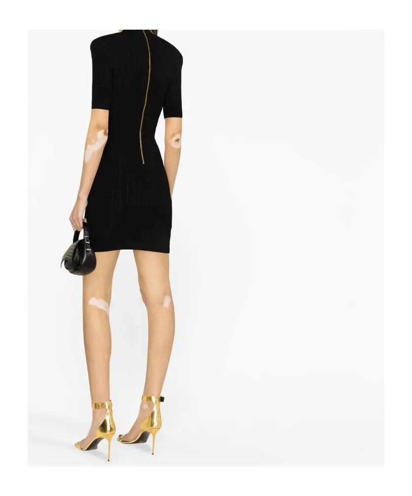 Button Embellished Knitted Dress