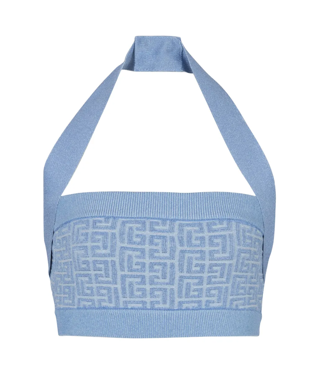 Knit Halterneck Top With Pb Labyrinth Monogram