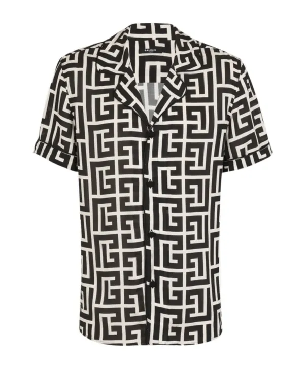 Monogram Printed Relaxed Fit Pyjama Shirt