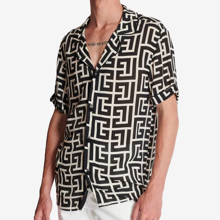 Monogram Printed Relaxed Fit Pyjama Shirt