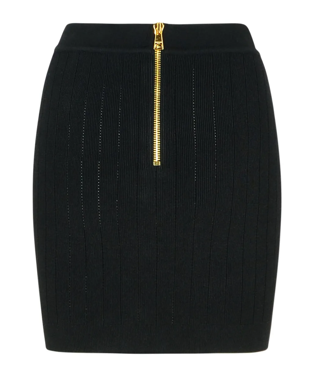 Button Detailed High-Rise Mini Skirt
