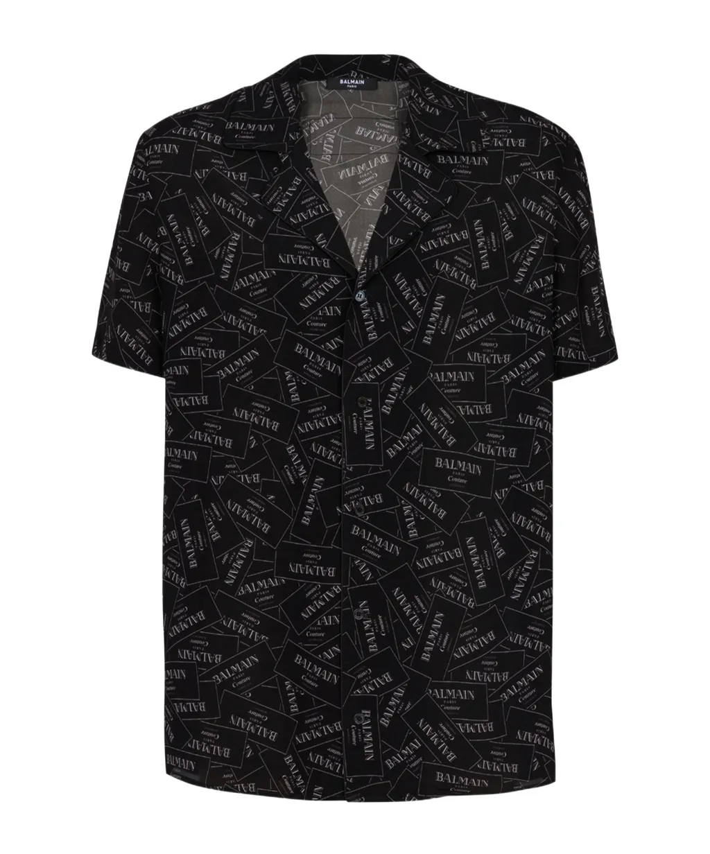 All-Over Label Printed Pyjama Shirt