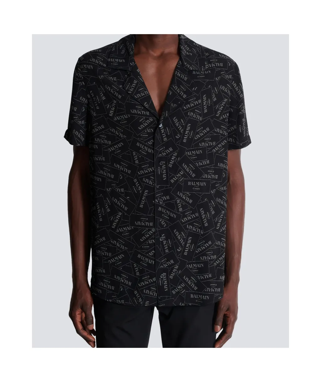 All-Over Label Printed Pyjama Shirt