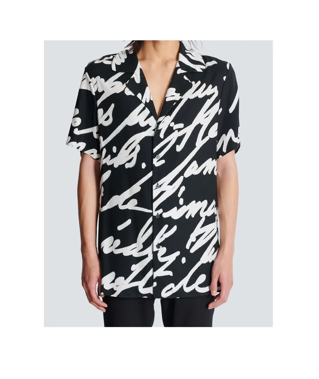Love Letter Printed Twill Pyjama Shirt