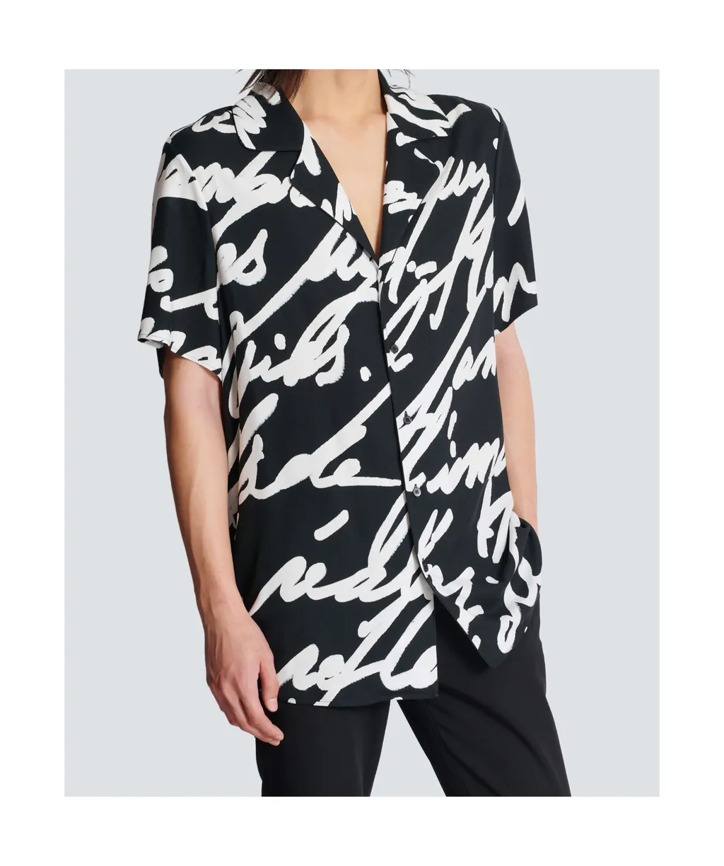 Love Letter Printed Twill Pyjama Shirt