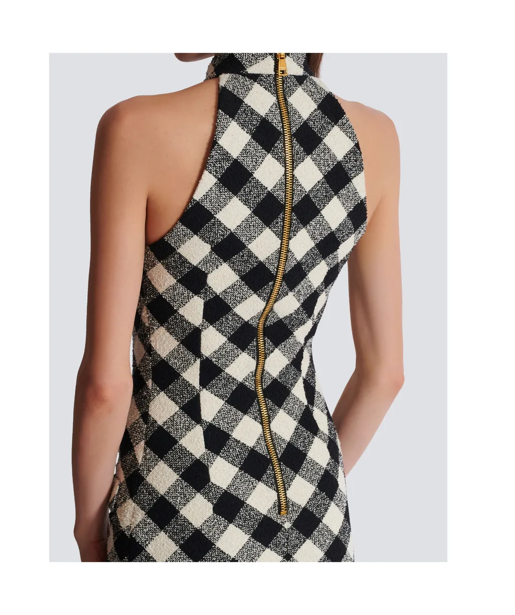 Short Tweed Dress With Buttons