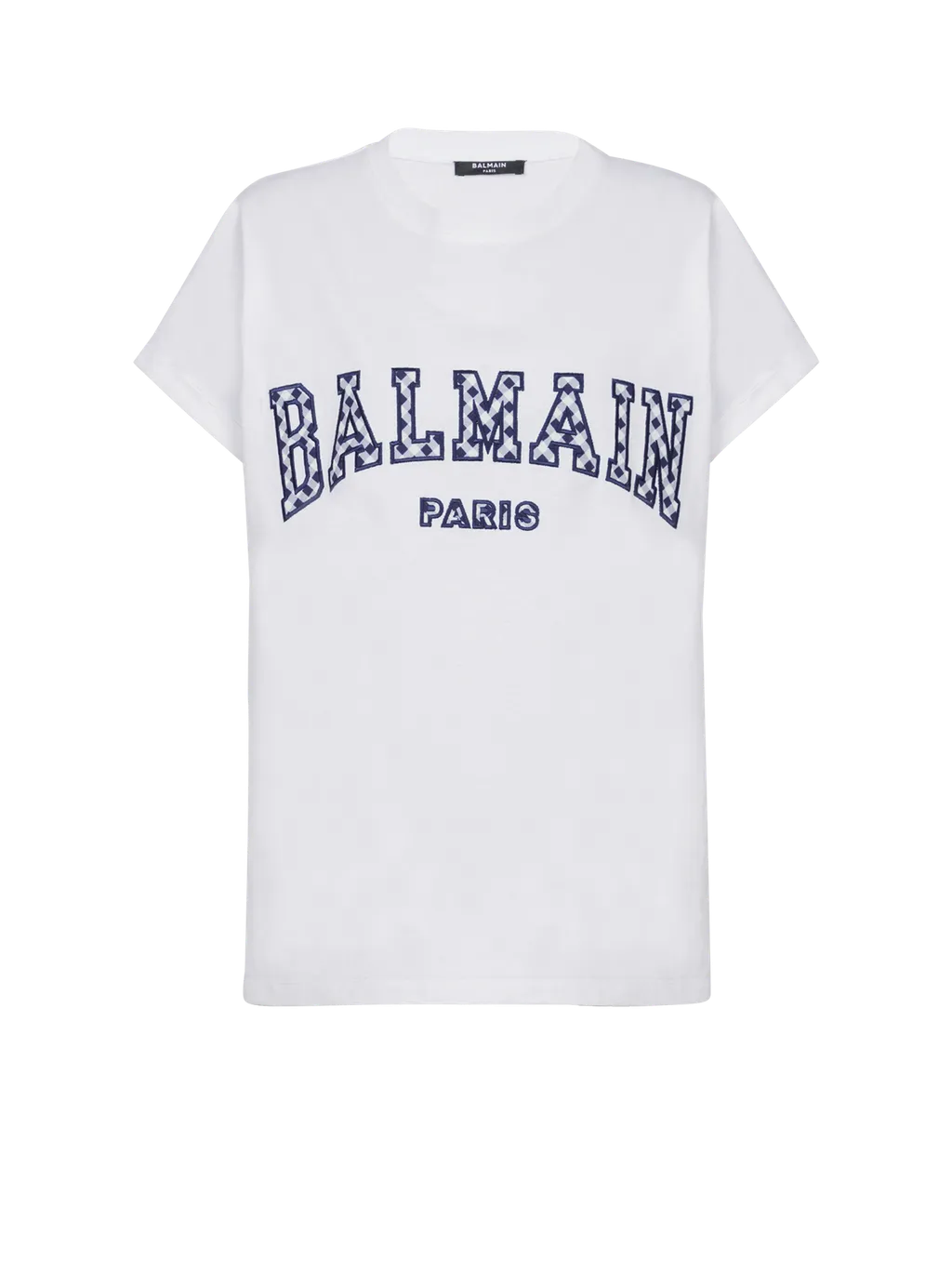 Checked Letter Crewneck T-Shirt