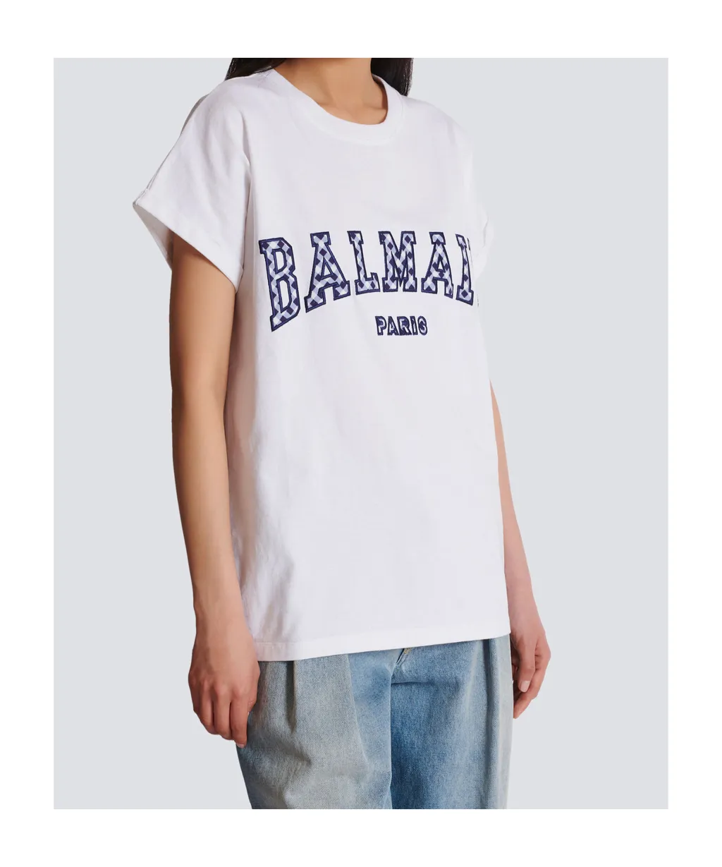 Checked Letter Crewneck T-Shirt