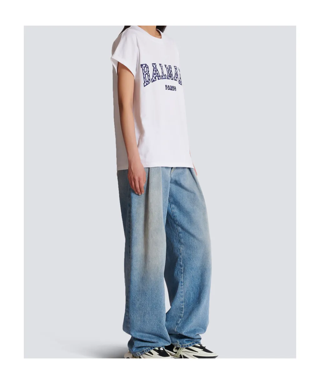 Checked Letter Crewneck T-Shirt