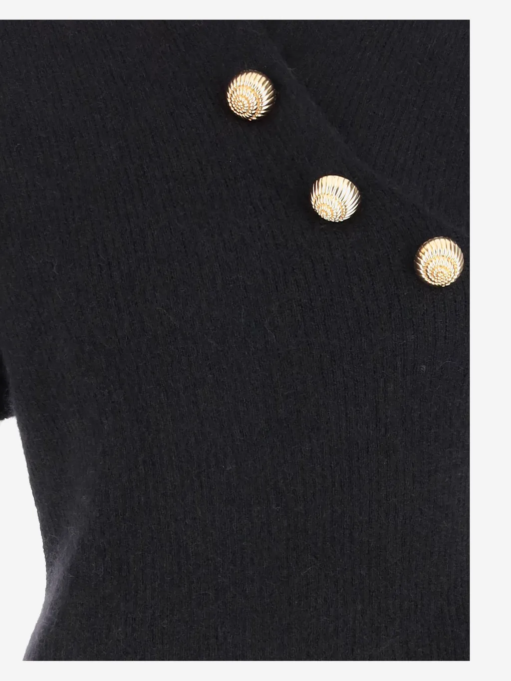 Button Detailed Knit Short-Sleeve T-Shirt