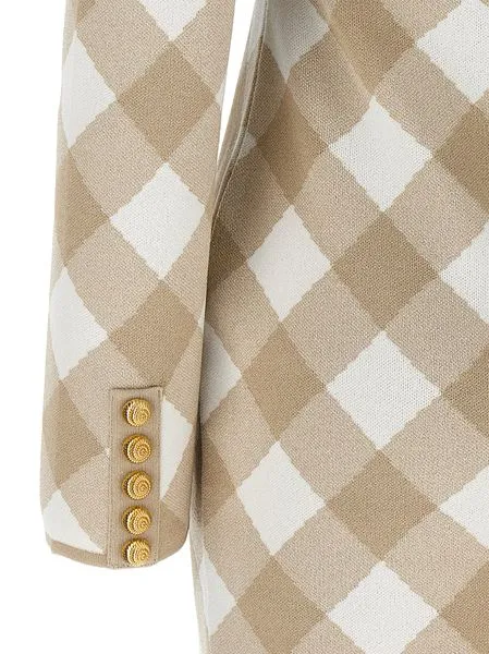 Checked Knit Mini Dress
