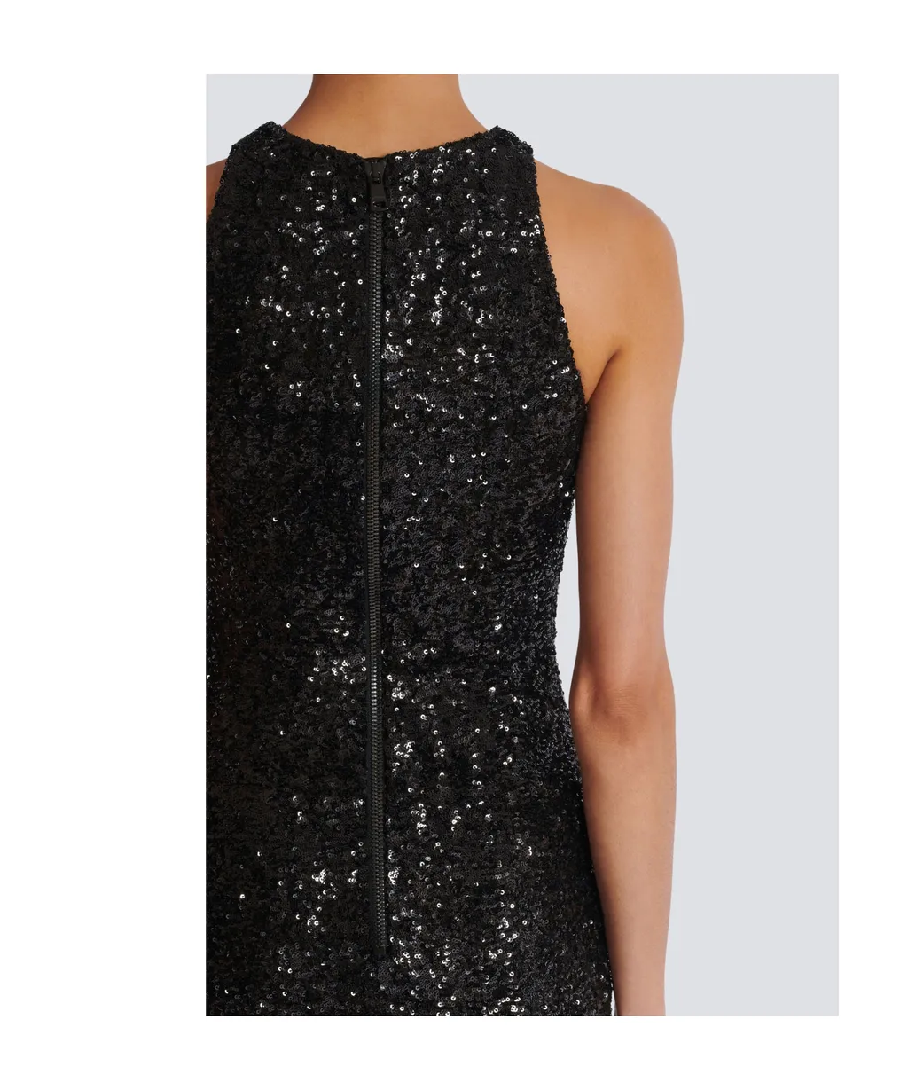 Embroidered Grape Motif Sleeveless Mini Dress