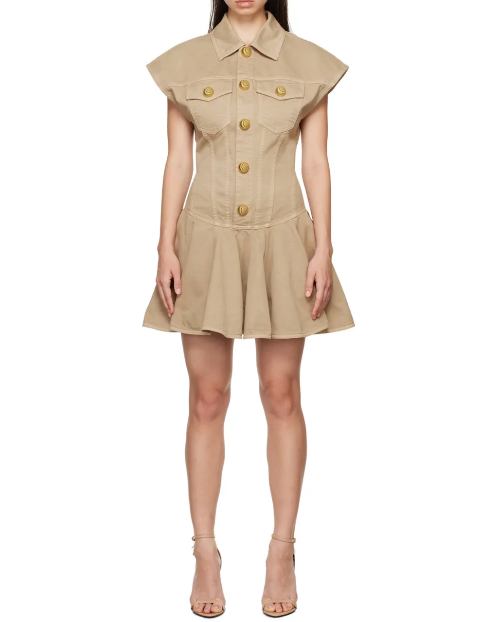Flared Dress In Cotton Canvas
