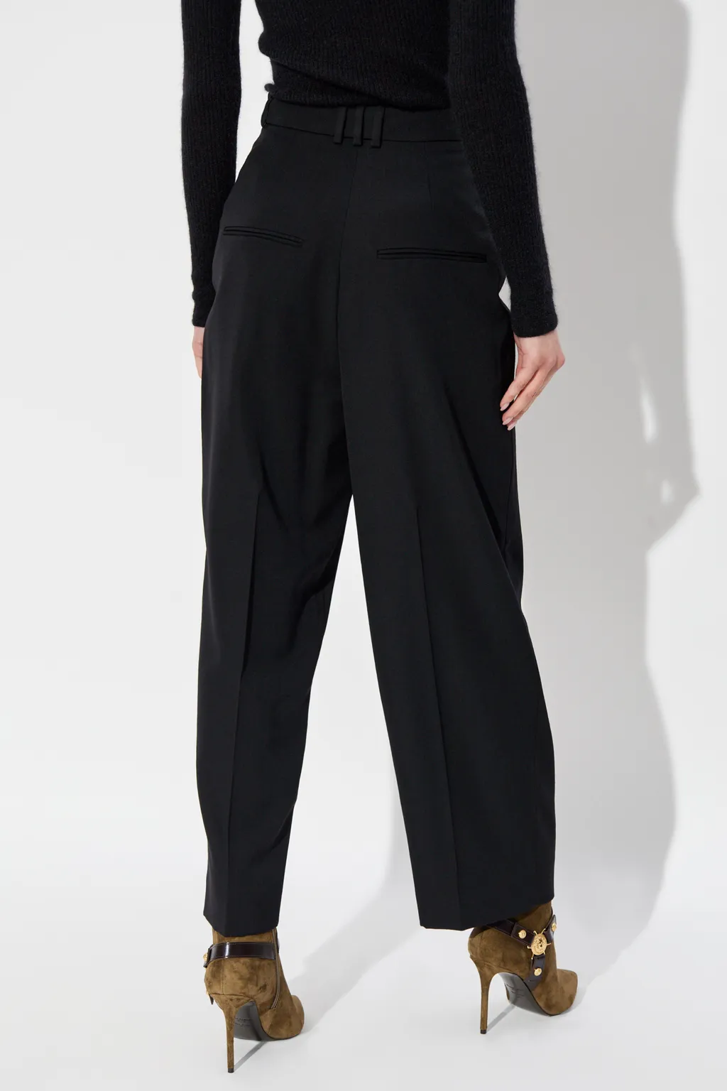 Pleated Grain De Poudre Trousers