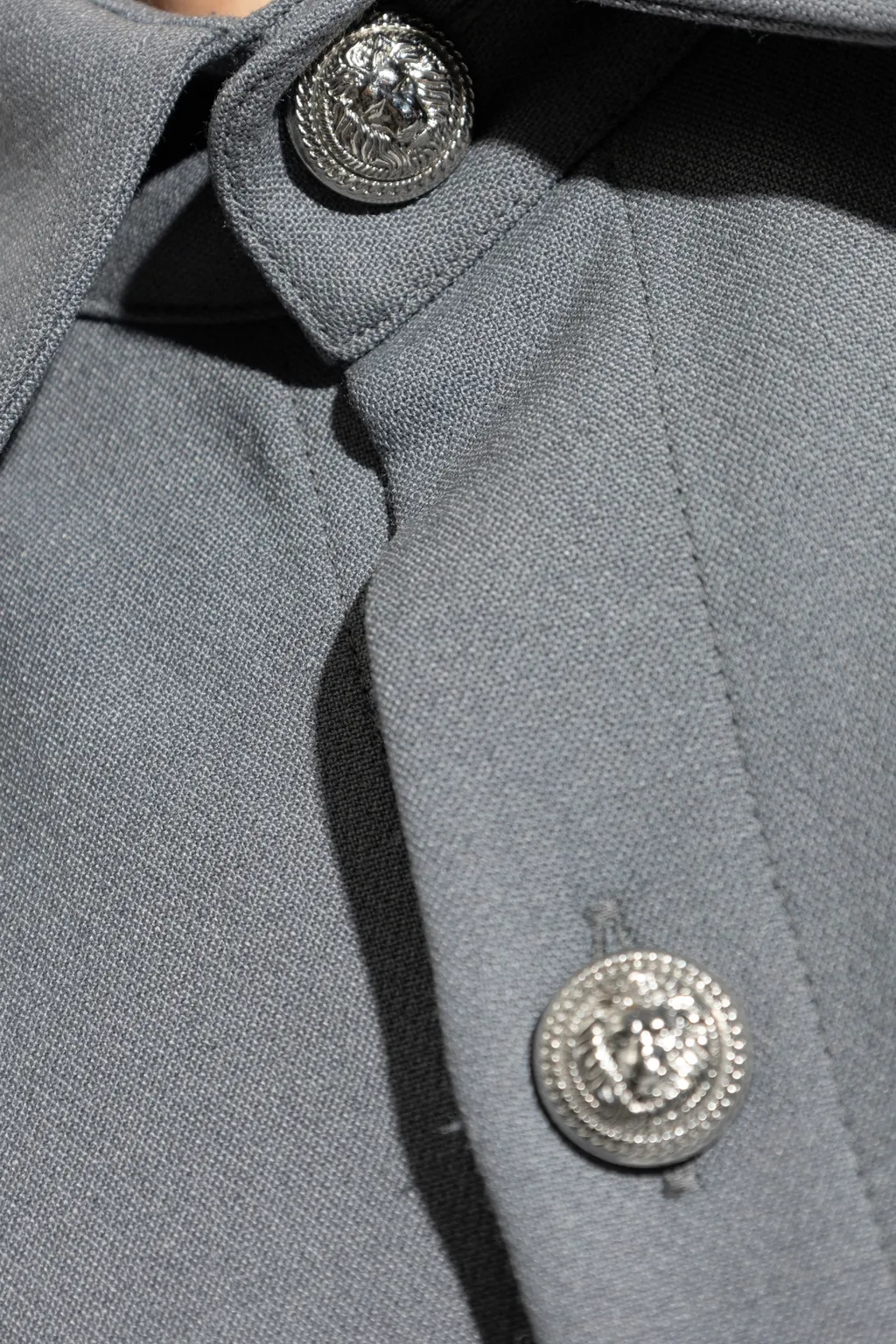 Embossed Button Straight Hem Shirt