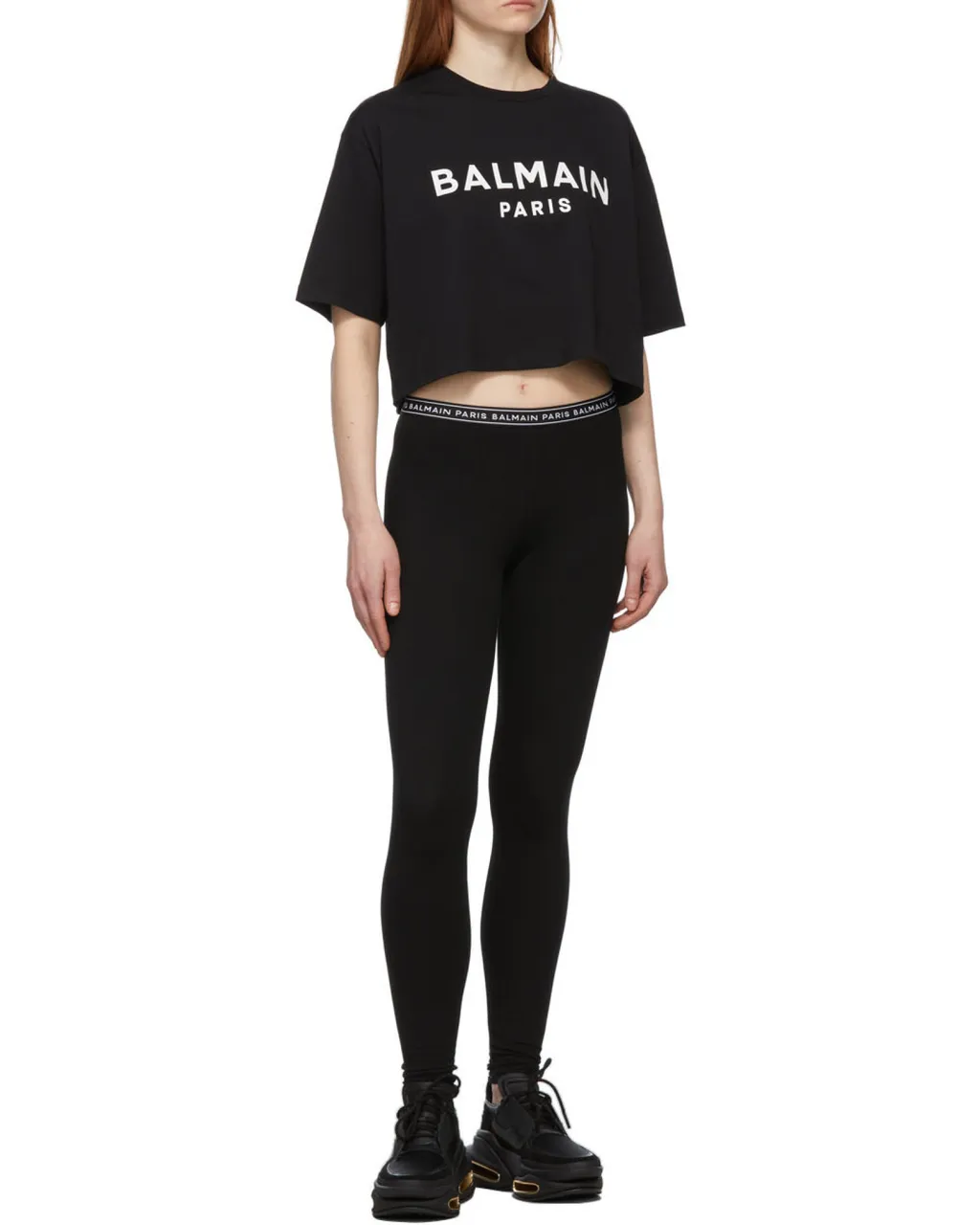 Logo-Waistband Cotton-Blend Leggings