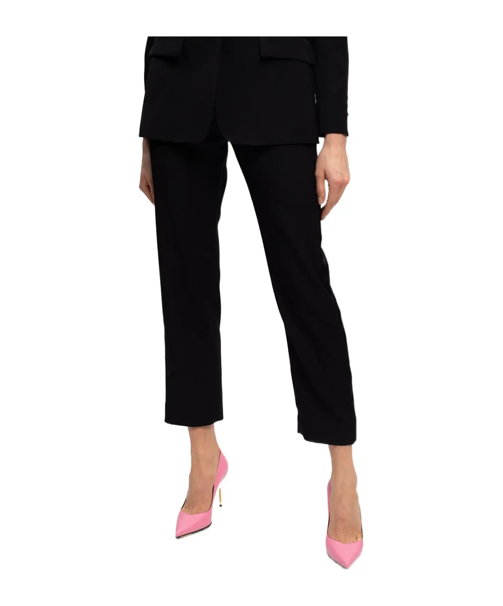 Straight-Leg Wool Cropped Trousers