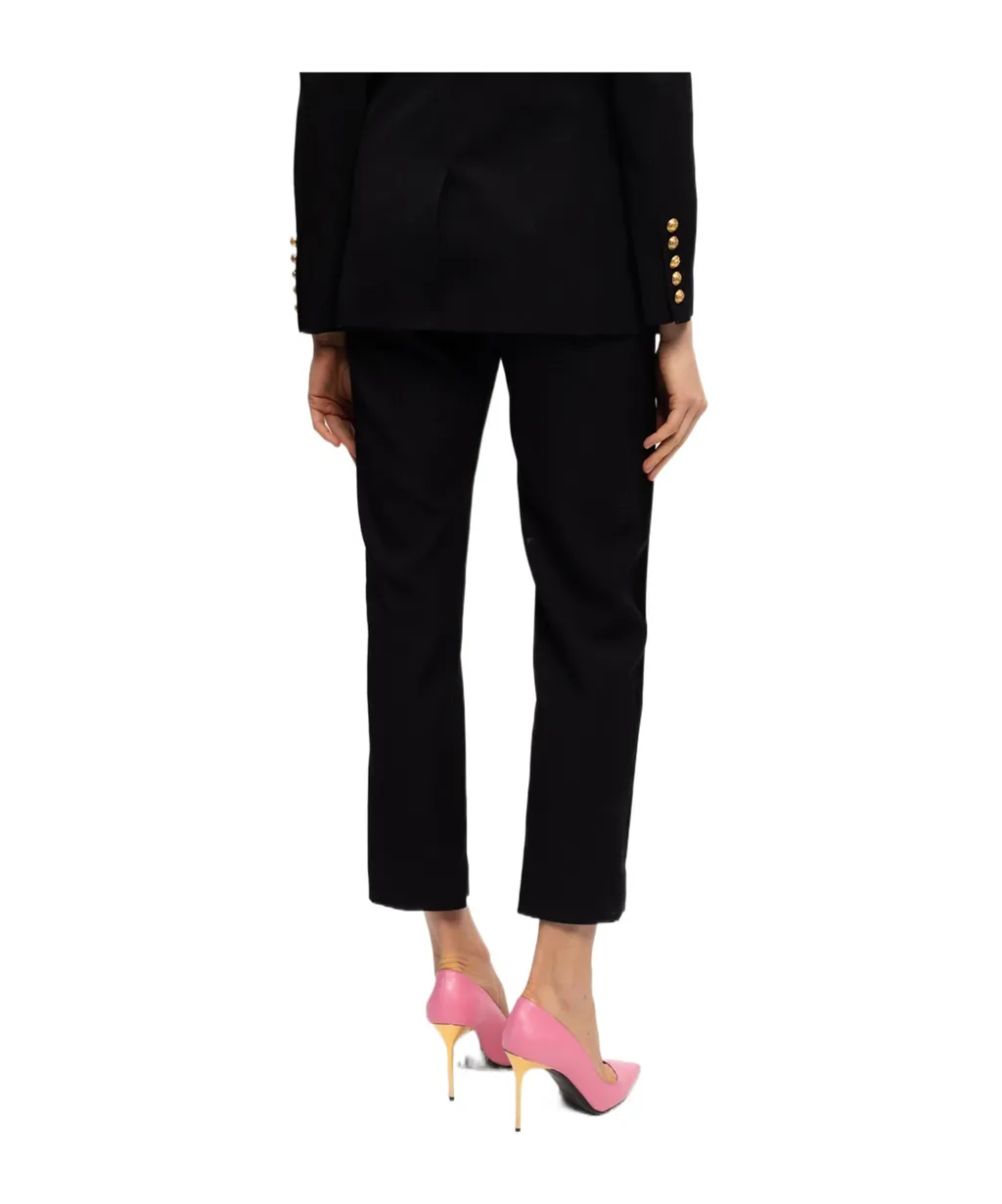 Straight-Leg Wool Cropped Trousers