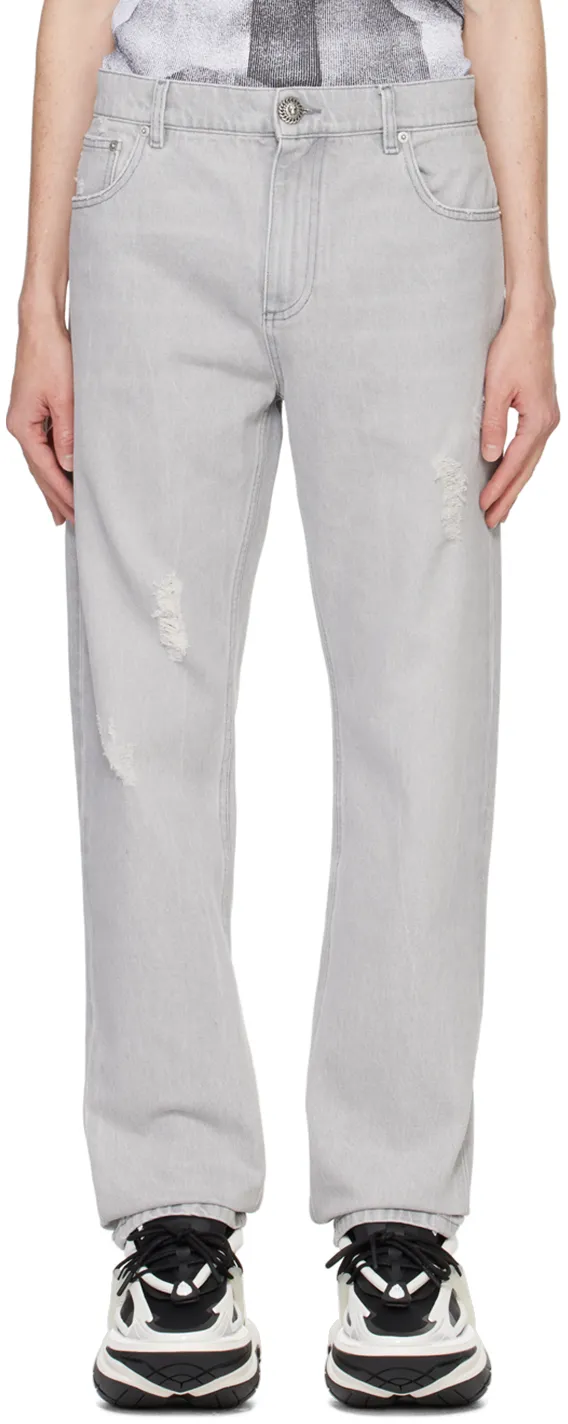 Straight-Leg Denim Pants