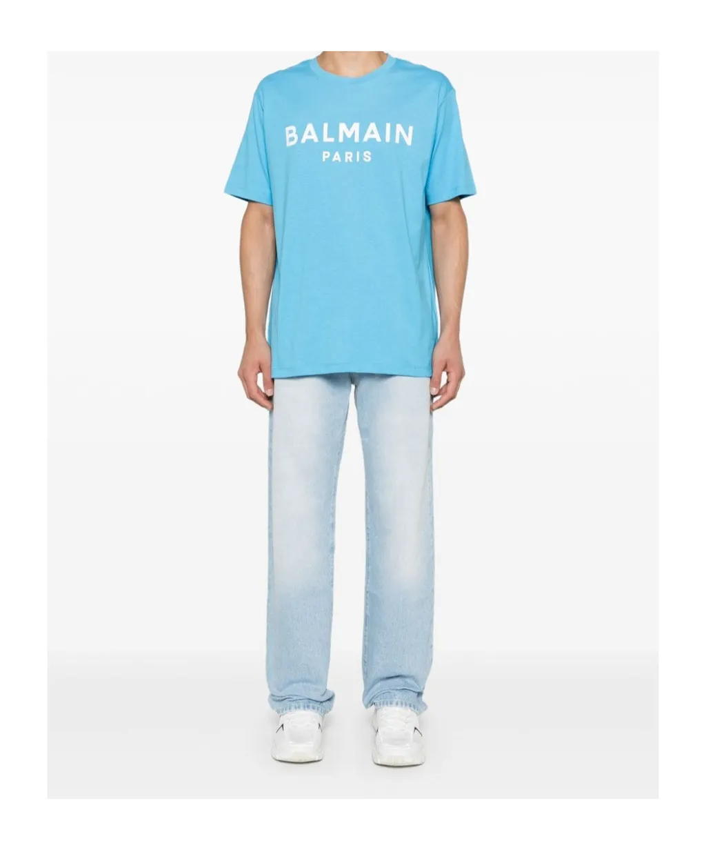 Straight Leg Washed Denim Jeans