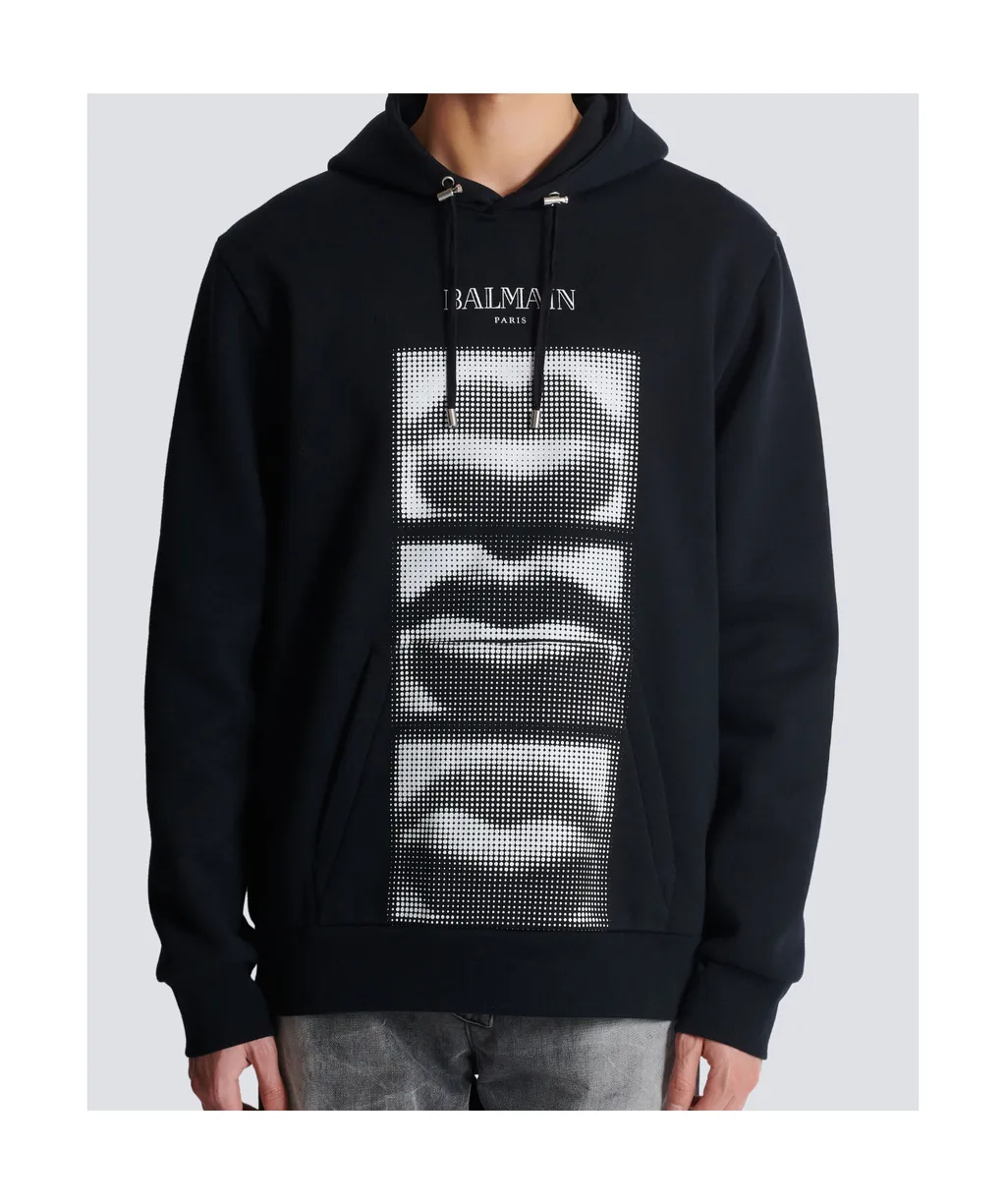 Vintage Lips Printed Hoodie