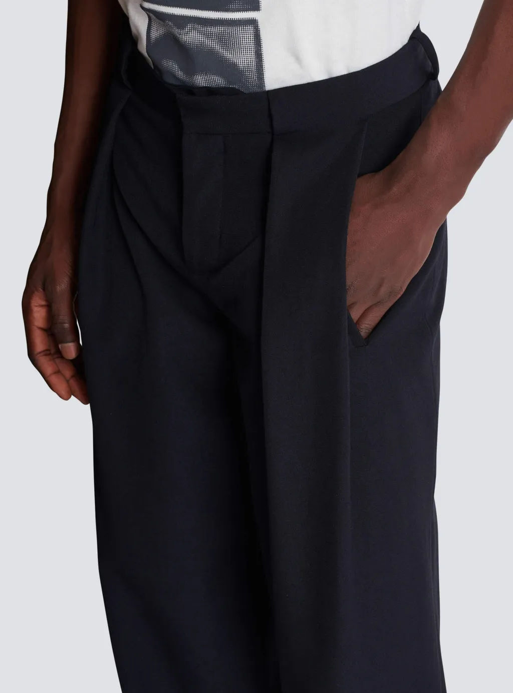 Pleated Grain De Poudre Trousers