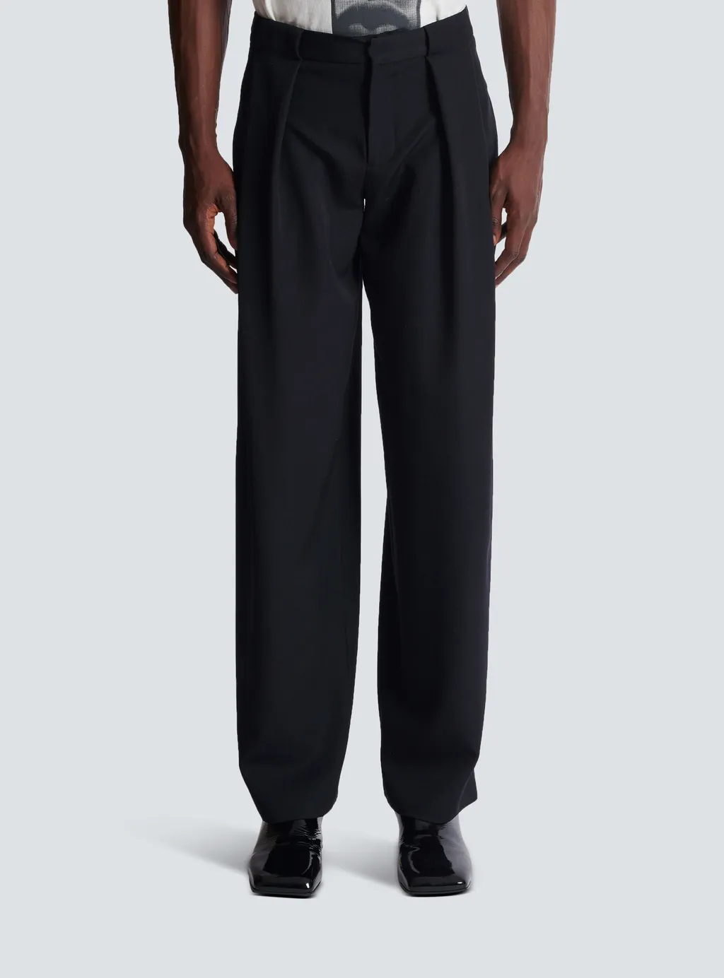 Pleated Grain De Poudre Trousers