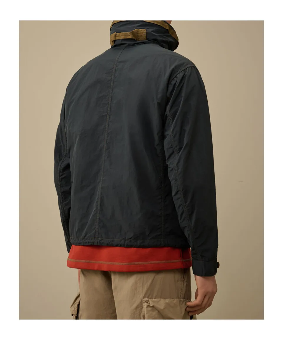Contrast Flatt Nylon Hooded Jacket